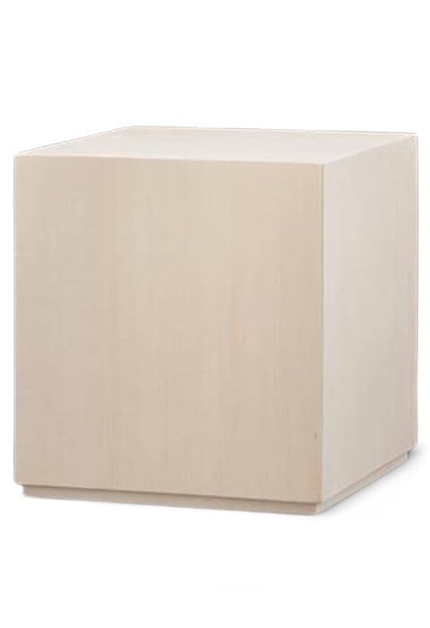 Urne funéraire Cubo en bois de tilleul massif, fabrication artisanale écoresponsable