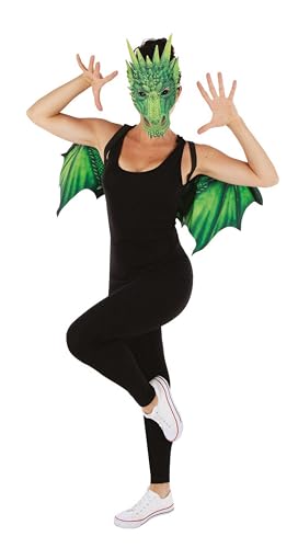 P'TIT ClOWN - 22702 - Set de Déguisement Dragon Adulte - Taille Unique - Idéal pour Tenue Carnaval, Cosplay, Halloween, Fête Costumée, Spectacles, Soirées...