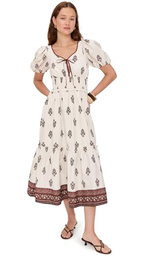 MOON RIVER Women's Puff Sleeve Midi Dress