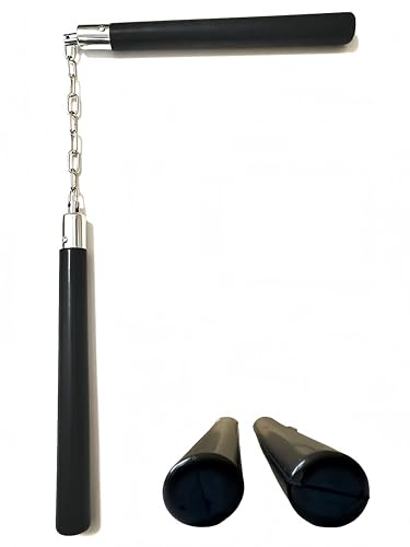 Solid Safe Rubber Nunchucks for Adults and beginner Rubber Nunchucks with Firm Steel Chain and Smooth Axletree System,Very Good for Professionals Practice Training and Performers（1PCS)