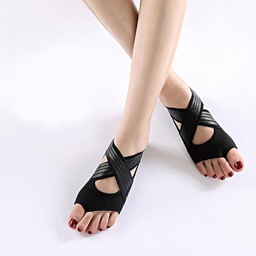 【2025新】フットサポーター 東京バレエ団 5本指 1足組 フット サポーター 26点シリコン滑り止め 吸汗速乾 通気性 抗菌防臭 足弓アーチサポート 薄底設計 洗濯耐久 裸足感覚 室内運動/自宅用 スタジオ木床専用 ピラティス ヨガ (ブラック, M(