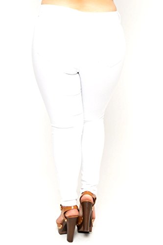 Jack David/GAZOZ /926 Womens Plus Size Distressed Knee Hole Ripped Stretch Jeans Skinny Twill Pants4