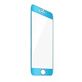 iPhone 6 Screen Protector,iPhone 6S Screen Protector, Ballistic Tempered Glass + Metal Frame to Full Coverage F-color™ Maximum Screen Protection from Bumps Drops Scrapes 0.3mm 9H 2.5D HD, Blue