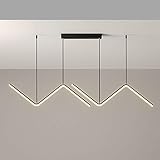 black dining table set with bench  Modern LED Dining Room Pendant Light 26W Dimmable Dining Table Chandelier Creative Hanging lamp Height Adjustable 120cm Decoration Kitchen Island Bedroom Living Room Bar Indoor Lighting 1690LM,Black