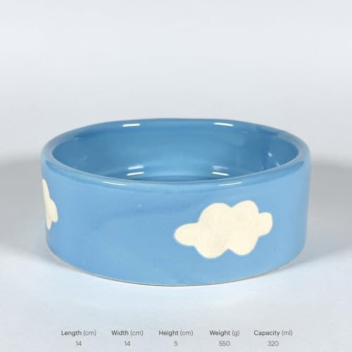 Image of SNS Handmade Ceramic Serving Bowl Set (Set of 2) | Microwave Safe Cute Ceramic Bowl Set | Aesthetic Snack, Salad, Cereal, Dessert & Soup Bowl | Premium Kitchen & Breakfast Bowl (Cloud Nine Bowl)