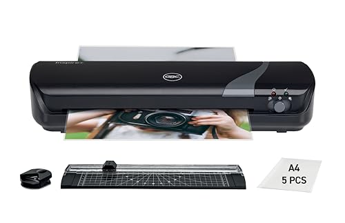 Gbc Inspire+ Set 4 In 1 Con Plastificatrice Per Documenti In Formato A4, Taglierina, Arrotondatore Angoli E Confezione Di Pouch - Bianco (4410036)