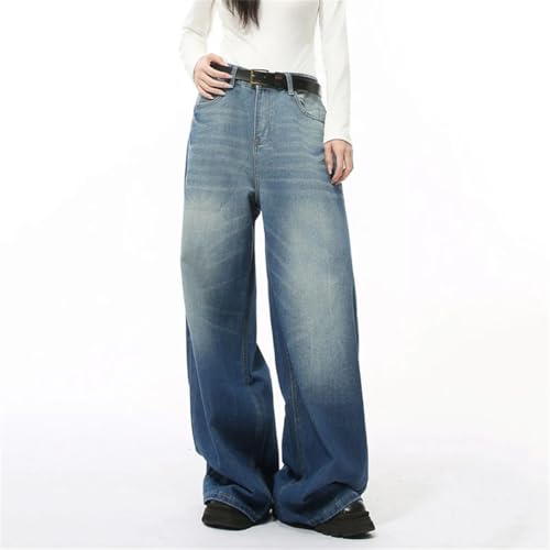 Men’s Trendy Streetwear Denim Jeans, High-Waisted, Loose Fit, Distressed Baggy Pants3