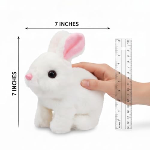 Image of Musical Rabbit Plush Toy for Kids | Soft Stuffed Bunny with Music | Cute White Rabbit Teddy for Boys & Girls | Baby Soft Toy | Birthday Gift for Toddlers, Infants & Children