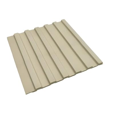 NovaGrid Panel 2PCS 3D Groove Texture Panel Sound Insulation Flat Noodles Wall Panel Solid Core Design Suitable for Interior Decoration 118" x 5.12" (Vintage Latte)