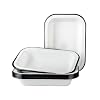 Cinsa 6 Piece Multiuse Plate Set 1 Quart Speckled White Enamelware Plates for Indoor Outdoor Camping Dishes Picnic Farmhouse Kitchen