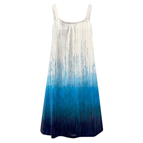 Robe d'été sans manches ample pour femme blanc dégradé en taille 5XL