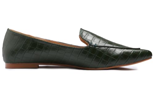 Image of FEVERSOLE Women's Loafer Flat Pointed Fashion Slip On Comfort Driving Office Shoes