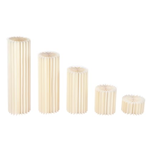 Decoración de boda de cartón: jarrones de cartón, columnas decorativas de soporte de flores plegables, estampado retro con textura de cristal, adecuado para decoraciones de Navidad, bodas, fiestas y