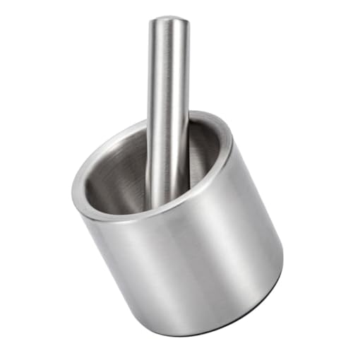 GRIRIW Mortero de Acero Inoxidable Triturar Ajo y Especias con Diseño Compacto Portátil Herramienta de Cocina Duradera y Fácil de Limpiar Accesorio Multiusos para Preparar Condimentos y