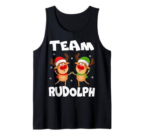 Team Rudolph Christmas Reindeer Gift Design Caring Noël Débardeur