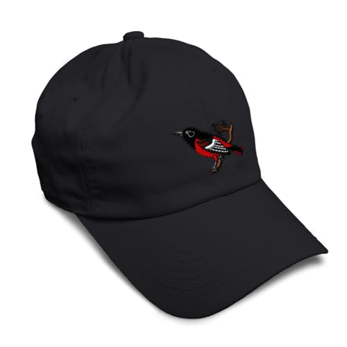Soft Baseball Cap Animal Bird Wildlife Baltimore Oriole Birds Hen Twill Cotton Feather Dad Hats for Men & Women Black Design Only