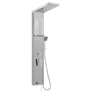 FIVMEN Douchepaneel, douchesysteem, roestvrij staal, 5 functies, regendouche, watervaldouche, massagestralen, handdouche, badinloop, douchearmatuur, complete set