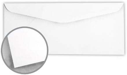 Printmaster White Envelopes - No. 10 Regular (4 1/8 x 9 1/2) 24 lb Writing Wove 500 per Box