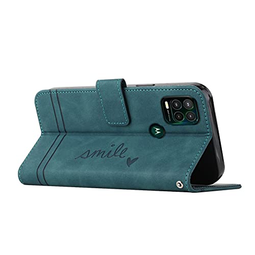 COTDINFOR Wallet Case for Moto G Stylus 5G, Moto G Stylus 5G Case with Card Holder Leather Flip Case with Kickstand Magnetic Full Protection Compatible with Motorola Moto G Stylus 5G Smile Green by COTDINFOR - Image 2
