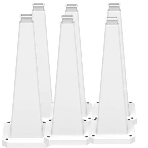BESEA 6 Pack 28 Bright White Traffic Safety Cones with Weighted Base High-Visibility Parking Cones for Driveways Business Parking Lots Garages Indoor/Outdoor Use