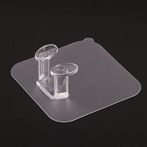 10 Stück selbstklebender Steckerhalter, transparente Mehrzweck-Haken, Wandaufhänger, Haken, Rasierer-Halter, Stecker-Organizer, Haken für Badezimmer, Schlafzimmer, Küche (transparent)