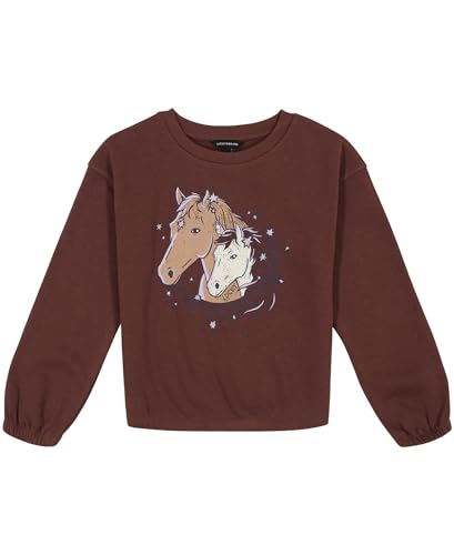 Lucky Brand Girls Pullover Fleece Crewneck Sweatshirt