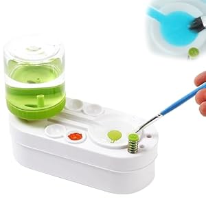 lisetar Paintbrush Cleaner with Water Cycle System, Electric Paintbrush Rinser for Acrylic, Watercolor & Water-Based Paints, Quick-Clean Art Supplies Tool (Green)
