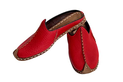 Authentic 100% Handmade Genuine Leather Women's Turkish Saracli Open Heel Slippers - Lightweight - Breathable (8.5, Yellow)4