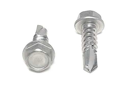 #12x3/4 Stainless Steel Hex Washer Head Self Drilling Tapping TEK Screw (410 Stainless Steel) 100 Pieces 12x3/4