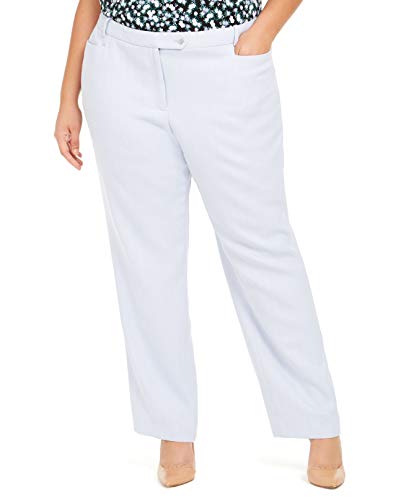 Calvin Klein Womens Plus Herringbone Modern Fit Dress Pants Blue 18W