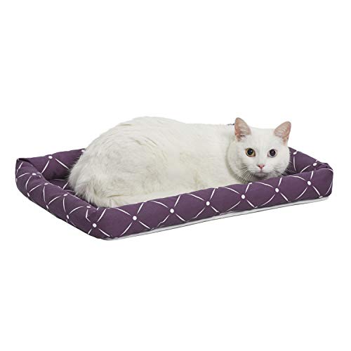 Image of Midwest Homes for Pets 40222-PLD Quiet Time Couture inchAshton inch Bolster Pet Bed, Small Dog /22 inch, Plum