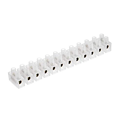 uxcell Terminal Strip Screw Terminal Barrier Block 60A 12 Position Dual Row Type H Wire Connector