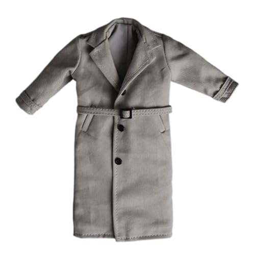 Gabardina BJD 1/12 para fotografía de dioramas abrigo gris blanco predolo figura 6 pulgadas