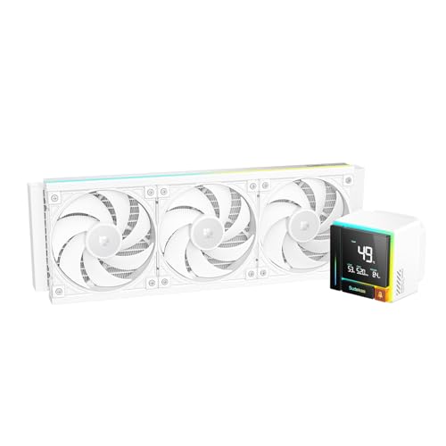 Image of ENERGLO 360 White Liquid Cooler: 360mm AIO CPU Cooler with Data Display & PWM Pump - 3 x 120mm Water Cooling for Intel LGA 1851 /1700 /1200 /115X & AMD AM5 /AM4