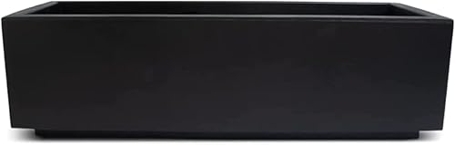Miniatura 5 de Elly Décor Maceta rectangular de 22 x 8 x 8 pulgadas, diseño rectangular decorativo para plantas de interior y exterior, maceta rectangular moderna
