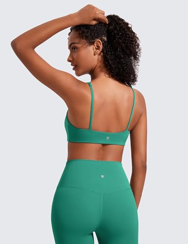 Image of CRZ YOGA Butterluxe Square Neck Sports Bras | Light Support, Removable Pads, Yoga, Extremely Soft, Low Coverage, Adjustable Spaghetti Straps, for Women