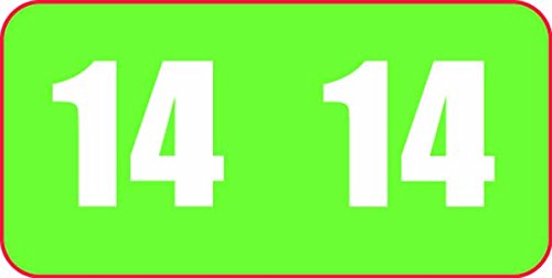 ULP-14 If29/49 Color Code Label, Permanent, Year "14", 1" x 1/2 Light Green (Pack of 500)