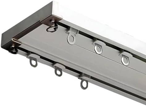 Adjustable Aluminium Shower Curtain Rod - 400cm Double Track with Mute Roller for Bathtub & Bathroom, Versatile Room Divider for Living Room & Clothing Store, Champagne Finish