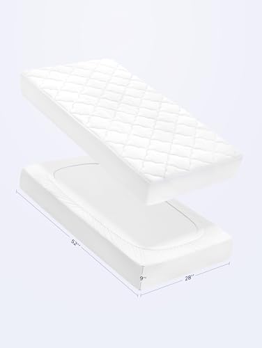 Sleep Zone Waterproof Crib Mattress Protector Pad - Quilted, Fitted Baby Mattress Cover 28 Inchx52 Inch - Soft Breathable Toddler Mattress Pad Noiseless Infant Bed Topper thumb #6