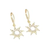 Pendientes de sol de oro para las mujeres único espiral sol girasol gota pendientes pequeños pendientes de aro huggie accesorios de moda regalo creativo