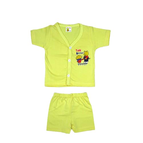 Image of New Born Baby Unisex Breathable Cotton Sleeveless Button Jhabla Dress | Boy & Girl Baby Clothe Size From 3 Months | Jabala Set for New Born | Pack Of 5 Combo