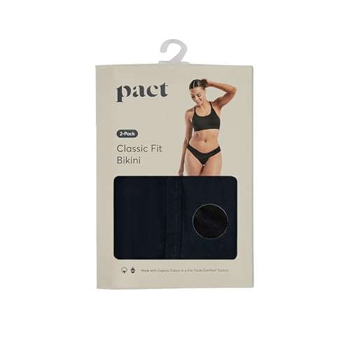 Image of Pact Women's Organic Cotton Bikini Underwear, Classic Fit Panties with High Cut Leg