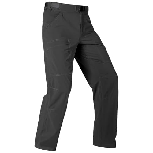 FREE SOLDIER Men’s Outdoor Cargo Hiking Pants with Belt Lightweight Waterproof Quick Dry Tactical Pants Nylon Spandex