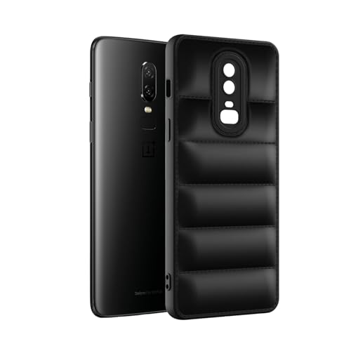 Image of Plus Puffer Case Camera Protection Soft Back Cover for OnePlus 6 - Black
