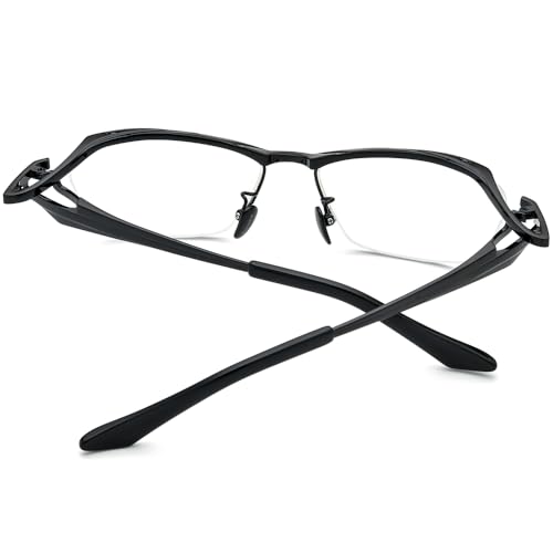Image of FONEX Pure Titanium Glasses Frame Men Semi Rimless Square Eyeglasses Eyewear DTX416