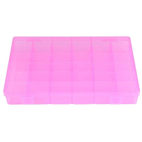 Preisvergleich Produktbild Fdit 36 Slots Einstellbare Schmuck Aufbewahrungsboxen für Schmuckperlen Ohrring Container Tool Kleines Zubehör MEHRWEG VERPACKUNG socialme-eu(Rosa)