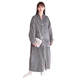 Gemarwel 着る毛布 冬【保温＆極上の触り】 グレー M 吸湿発熱 暖かい 防寒 男女兼用 ガウン ルームウェア 着るブランケット パジャマ 洗える 乾きやすい