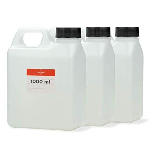 Octopus 3x Bidones de 1000 ml, Lata de Agua de 1 Litro, Camping, Bidones de Plástico Vacíos, HDPE