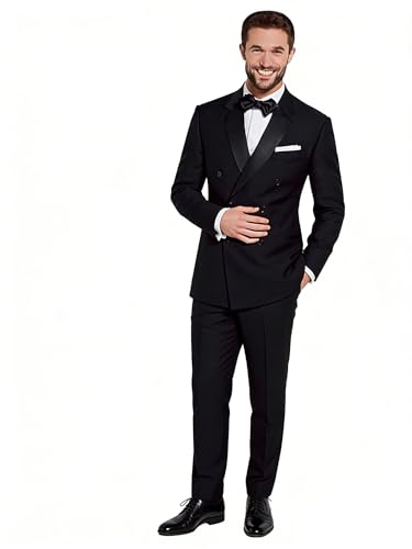 Veste Hommes à col châle et manteau croisé chic pour les affaires Kromoc