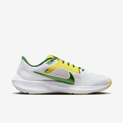 Nike Pegasus 40 (Oregon) Men's Road Running Shoes (DZ5979-100, White/Yellow Strike/Apple Green) Size 83